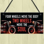Vintage Motorcycle Sign Two Wheels Move The Soul Quirky Garage