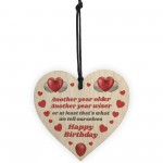 Funny Birthday Gift For Women Wood Heart 30th 40th 50th Birthday