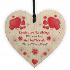 Gift For Cousin Birthday Christmas Wood Heart Best Friend Gift