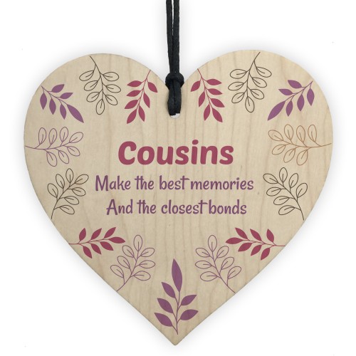 COUSIN PLAQUE Gift For Cousin Birthday Christmas Wood Heart