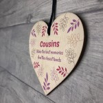 COUSIN PLAQUE Gift For Cousin Birthday Christmas Wood Heart