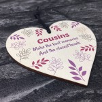 COUSIN PLAQUE Gift For Cousin Birthday Christmas Wood Heart