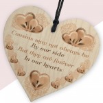Cousin Birthday Gifts Wood Heart Keepsake Gift For Cousin Family