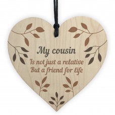 Birthday Christmas Gift For COUSIN Wood Heart Thank You Gift