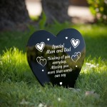 Mum And Dad Memorial Grave Marker Acrylic Heart Graveside Plaque