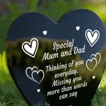 Mum And Dad Memorial Grave Marker Acrylic Heart Graveside Plaque