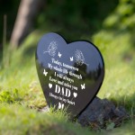 Dad Memorial Graveside Marker Plaque Ornament Black Arylic Heart