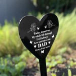 Dad Memorial Graveside Marker Plaque Ornament Black Arylic Heart