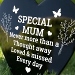 Special Mum Graveside Memorial Marker Acrylic Grave Heart Plaque Special Mum Graveside Memorial Marker Acrylic Grave Heart Plaque