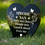 Special Nan Graveside Memorial Marker Acrylic Grave Heart Plaque Special Nan Graveside Memorial Marker Acrylic Grave Heart Plaque