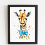 Safari Animals Boys Nursery Bedroom Prints Personalised Name 