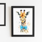 Safari Animals Boys Nursery Bedroom Prints Personalised Name 