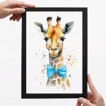 Safari Animals Boys Nursery Bedroom Prints Personalised Name 