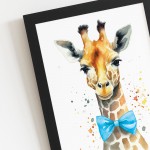 Safari Animals Boys Nursery Bedroom Prints Personalised Name 