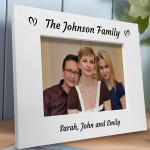 Personalised Family Photo Frame 7x5 White Wooden Picture Frame
