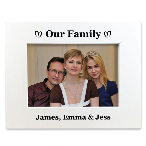 Family Photo Frame Personalised 7x5 Family Wooden Photo Frame