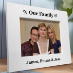 Family Photo Frame Personalised 7x5 Family Wooden Photo Frame