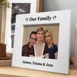 Family Photo Frame Personalised 7x5 Family Wooden Photo Frame