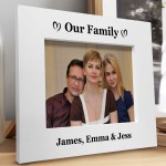 Family Photo Frame Personalised 7x5 Family Wooden Photo Frame