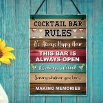 Cocktail Bar Rules Sign Funny Home Bar Plaque Cocktail Gifts
