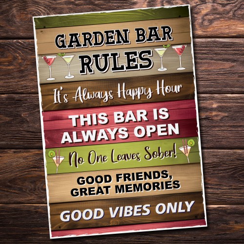 Funny Garden Bar Wall Plaque Bar Accessories for Garden Bar