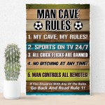 Man Cave Rules Novelty Wall Plaque Home Office Decor Accessories