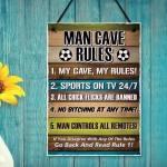 Man Cave Rules Novelty Wall Plaque Home Office Decor Accessories