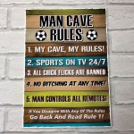 Man Cave Rules Novelty Wall Plaque Home Office Decor Accessories