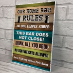 Our Home Bar Rules Funny Wall Sign Accessories for Home Bar Pub