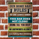 Our Home Bar Rules Funny Wall Sign Accessories for Home Bar Pub