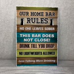 Our Home Bar Rules Funny Wall Sign Accessories for Home Bar Pub