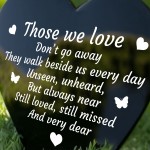 Graveside Memorial Heart Stake Plaque For Mum Dad Nan Grandad