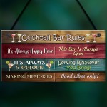 Cocktail Bar Rules Novelty Sign For Home Bar Garden Cocktail Bar
