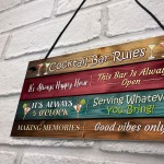 Cocktail Bar Rules Novelty Sign For Home Bar Garden Cocktail Bar