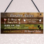 Garden Rules Hanging Wall Sign Garden Bar Signs For Home Bar