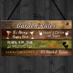 Garden Rules Hanging Wall Sign Garden Bar Signs For Home Bar