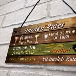 Garden Rules Hanging Wall Sign Garden Bar Signs For Home Bar