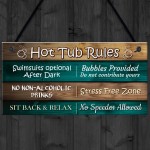 Funny Hot Tub Rules Sign For Garden Hot Tub Decor Plaque Garden