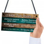 Funny Hot Tub Rules Sign For Garden Hot Tub Decor Plaque Garden