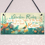  Funny Garden Rules Sign Wall Garden Garage Gate Door Plaque