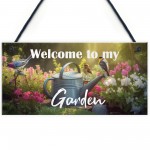 Garden Welcome Signs Hanging Garden Shed Wall Fence Signs Gift