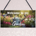 Garden Welcome Signs Hanging Garden Shed Wall Fence Signs Gift