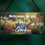 Garden Welcome Signs Hanging Garden Shed Wall Fence Signs Gift