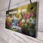 Garden Welcome Signs Hanging Garden Shed Wall Fence Signs Gift