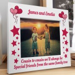 Personalised Cousins Photo Frame Wood Cousin Birthday Gifts