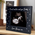 Cant Wait To Meet You Daddy Love Bump Wood Photo Frame