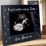 Cant Wait To Meet You Daddy Love Bump Wood Photo Frame