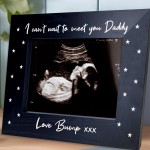 Cant Wait To Meet You Daddy Love Bump Wood Photo Frame