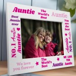 Novelty Auntie Gifts For Birthday Wooden Photo Frame Auntie Gift