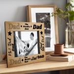 DAD PHOTO FRAME Wood Fathers Day Birthday Gifts For Dad